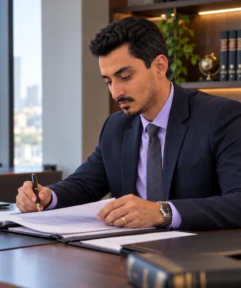 Dr. Manoel Lisboa Rocha analisando os documentos de um caso